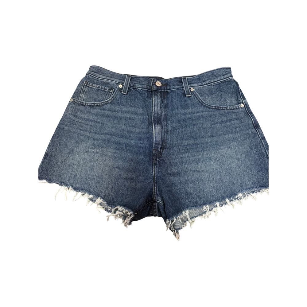 Levi’s Style High Waisted Mom Shorts Size 32 Denim Frayed Hem